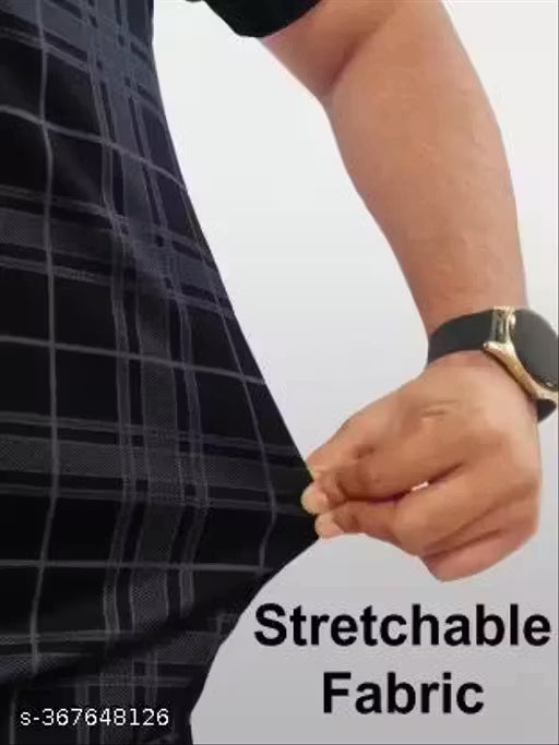 STI Men's Checked Regular Spread Collar Black Shirt